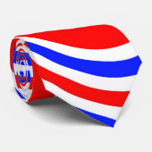 Rood wit en blauw wervelingen stropdas (Opgerold)