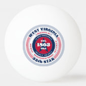 Rood, wit en blauw West Virginia Circle Pingpongbal (Achterkant)