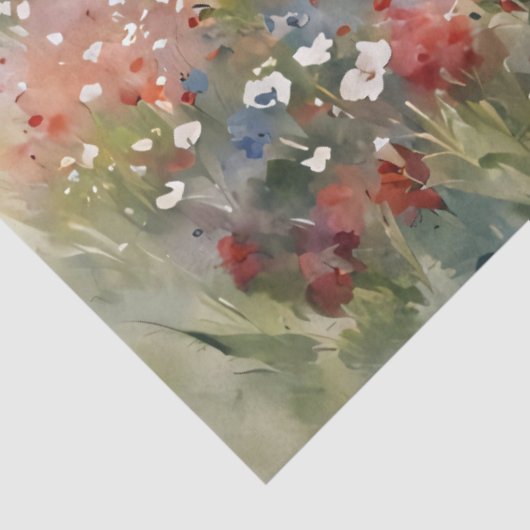 Rood wit en blauw Wildflower Decoupage Tissuepapier (Detail)