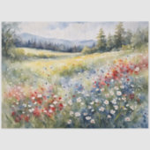 Rood wit en blauw Wildflower Decoupage Tissuepapier (Voorkant)