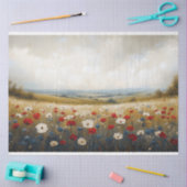 Rood wit en blauw Wildflowers Decoupage Tissuepapier (Craft)