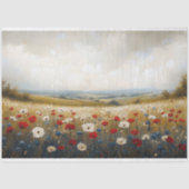 Rood wit en blauw Wildflowers Decoupage Tissuepapier (Voorkant)