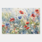 Rood wit en blauw Wildflowers Variety Pack Inpakpapier Vel (Voorkant 3)