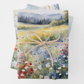 Rood wit en blauw Wildflowers Variety Pack Inpakpapier Vel (In situ)