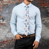 Rood, wit en blauw winterwonderland stropdas