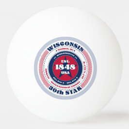 Rood, wit en blauw Wisconsin Circle Pingpongbal