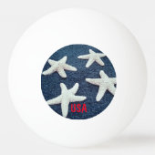 Rood Wit en Blauw Zeester Nautische VS Pingpongbal (Achterkant)