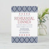 Rood wit en blauw zomer repetitie diner kaart (Staand voorkant)