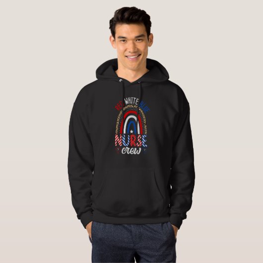 Rood wit en blauw zurig Rn Squad regenboog 4e Hoodie (Voorkant volledig)