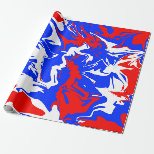 Rood, wit en blauw zwijn cadeaupapier