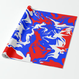 Rood, wit en blauw zwijn cadeaupapier