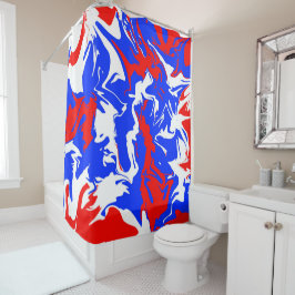 Rood, wit en blauw zwijn douchegordijn