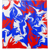 Rood, wit en blauw zwijn douchegordijn (Voorkant)