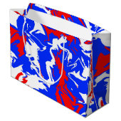 Rood, wit en blauw zwijn groot cadeauzakje (Achterkant Gekanteld)