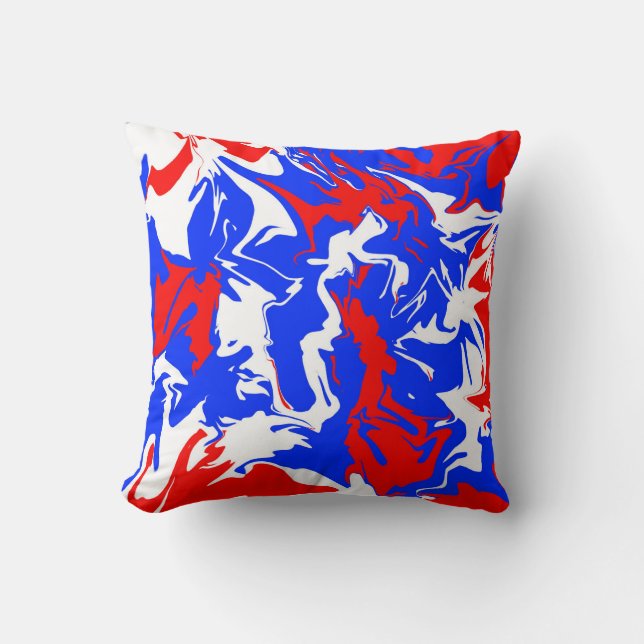 Rood, wit en blauw zwijn kussen (Voorkant)