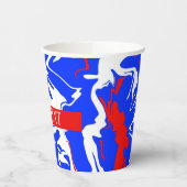 Rood, wit en blauw zwijn papieren bekers (Links)