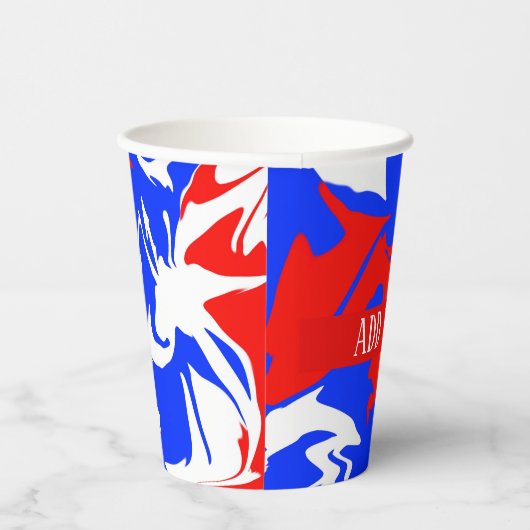 Rood, wit en blauw zwijn papieren bekers (Rechts)