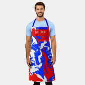 Rood, wit en blauw zwijn schort (Gedragen)