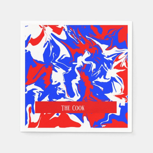 Rood, wit en blauw zwijn servet (Voorkant)