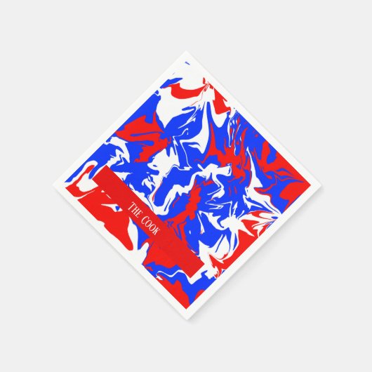 Rood, wit en blauw zwijn servet (Hoek)