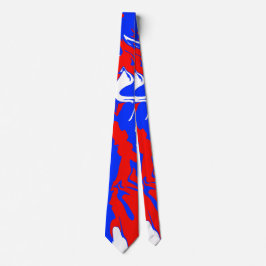 Rood, wit en blauw zwijn stropdas