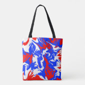 Rood, wit en blauw zwijn tote bag (Achterkant)