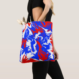 Rood, wit en blauw zwijn tote bag