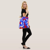 Rood, wit en blauw zwijn tote bag (Op model)