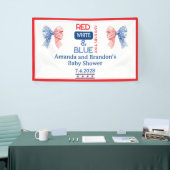 Rood Wit en Blauwe 4 Juli Baby Shower Spandoek (Beurs)