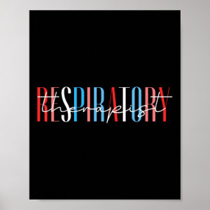 Rood Wit En Blauwe Ademhalingstherapeut Herdenking Poster