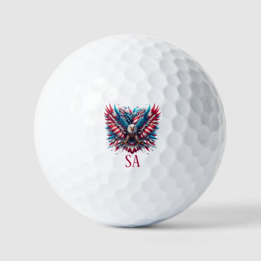 Rood Wit en Blauwe Amerikaanse Adelaar Golfballen (Voorkant)