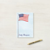 Rood Wit en Blauwe Amerikaanse Vlag Aangepast Post-it® Notes (Op bureau)