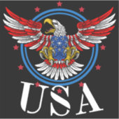 Rood Wit en Blauwe Amerikaanse Zeearend Patriottis Sticker (Voorkant)