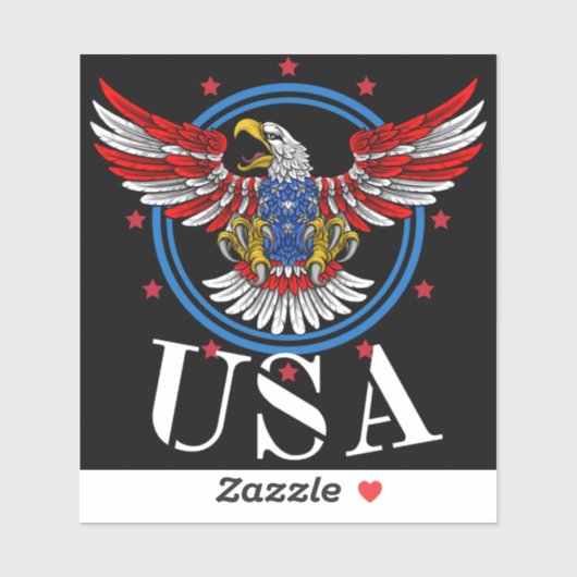Rood Wit en Blauwe Amerikaanse Zeearend Patriottis Sticker (Vel)
