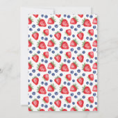 Rood wit en blauwe bessen 4 juli zomerfeest kaart (Achterkant)