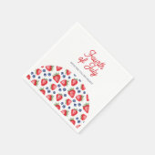 Rood wit en blauwe bessen 4 juli zomerfeest servet (Hoek)