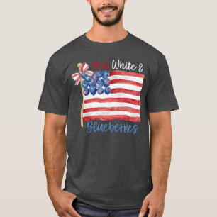 Rood Wit en Blauwe Bessen voor Aanhangers Mannen V T-shirt