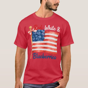 Rood Wit en Blauwe Bosbessen Patriottische Vrijhei T-shirt