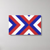 Rood, Wit en Blauwe Chevrons Canvas Afdruk (Voorkant)