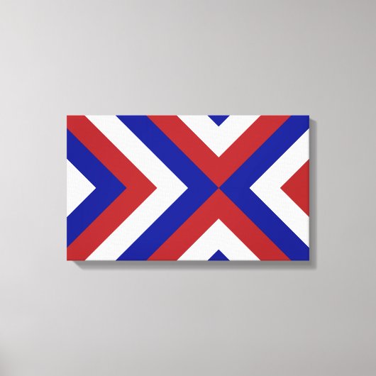 Rood, Wit en Blauwe Chevrons Canvas Afdruk (Voorkant)