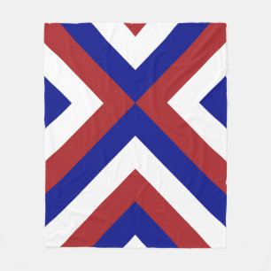 Rood, Wit en Blauwe Chevrons Fleece Deken
