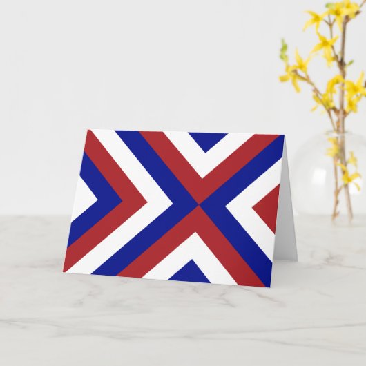 Rood, Wit en Blauwe Chevrons Kaart (Gele Bloem)