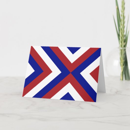 Rood, Wit en Blauwe Chevrons Kaart (Voorkant)
