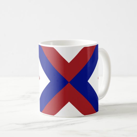 Rood, Wit en Blauwe Chevrons Koffiemok (Voorkant rechts)