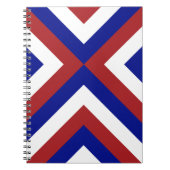 Rood, Wit en Blauwe Chevrons Notitieboek (Voorkant)