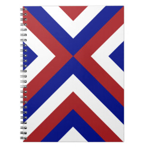Rood, Wit en Blauwe Chevrons Notitieboek