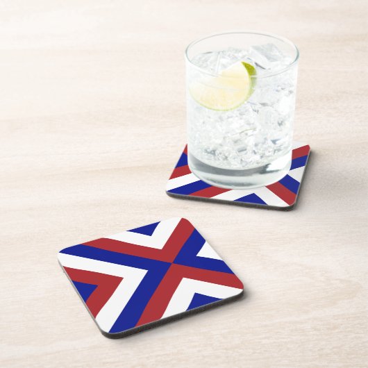 Rood, Wit en Blauwe Chevrons Onderzetter (Rechterzijde)