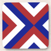 Rood, Wit en Blauwe Chevrons Onderzetter (Voorkant)