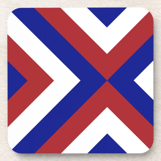Rood, Wit en Blauwe Chevrons Onderzetter (Voorkant)