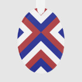 Rood, Wit en Blauwe Chevrons Ornament (voorkant)